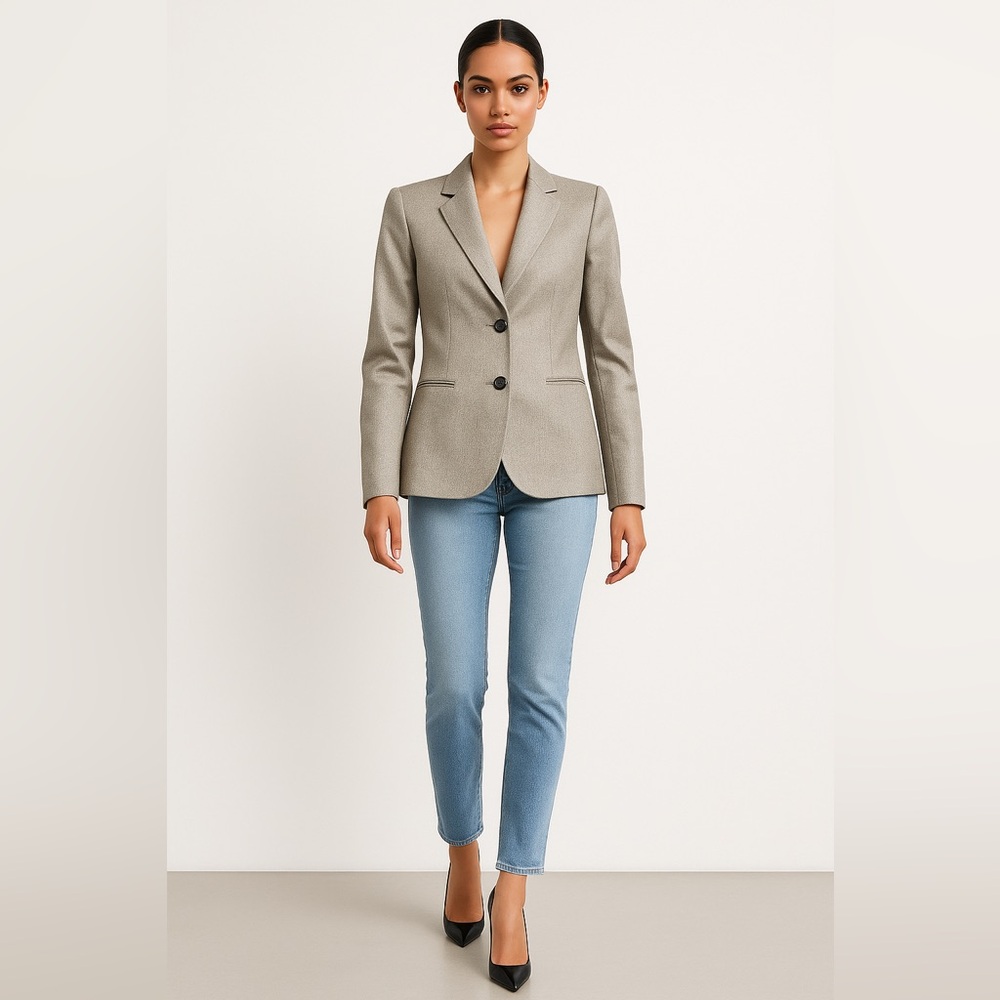 THEORY Women’s Tan-Gold Shimmer Blazer – Size 00